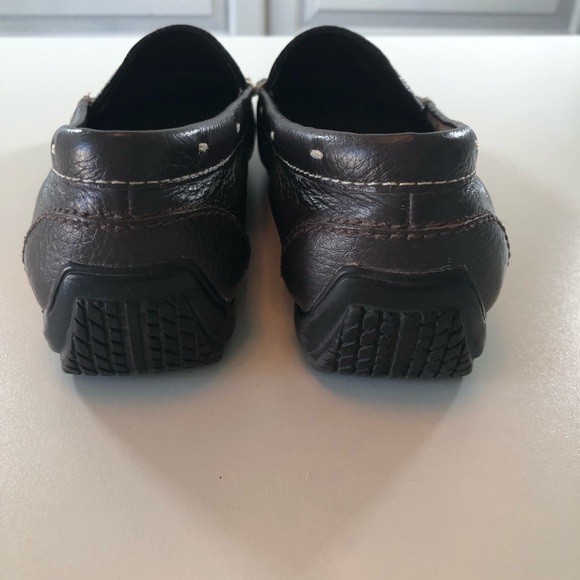 Borell Dark Brown Leather Driving Moccasins Loafer Slip Ons Flats Women’s size 6 - Picture 6 of 14